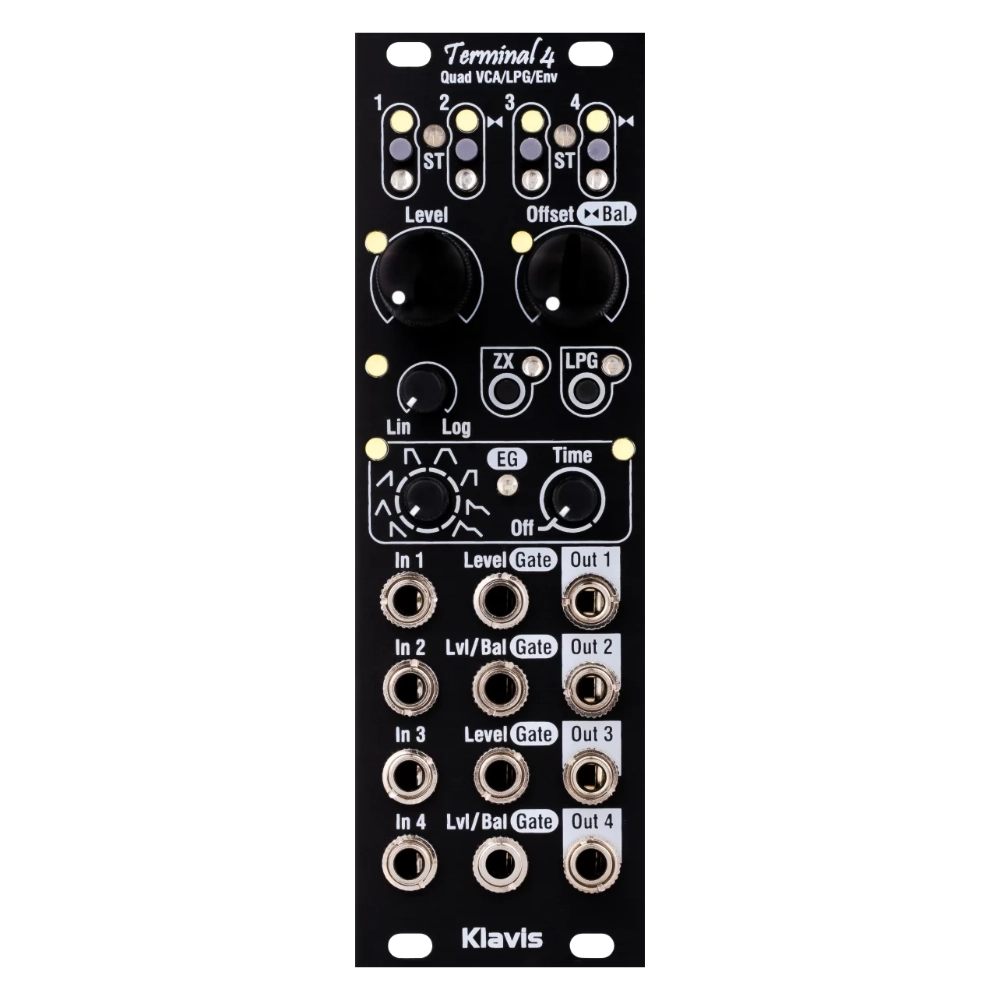 Klavis Terminal 4 Eurorack Quad VCA LPG Envelope Generator Module (Black)
