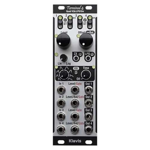 Klavis Terminal 4 Eurorack Quad VCA LPG Envelope Generator Module (Silver)