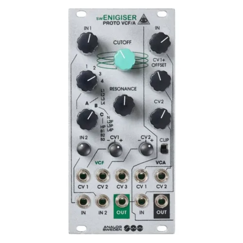 Analog Sweden Proto VCF/A Eurorack Enigiser Multimode Filter VCA Module (Silver)